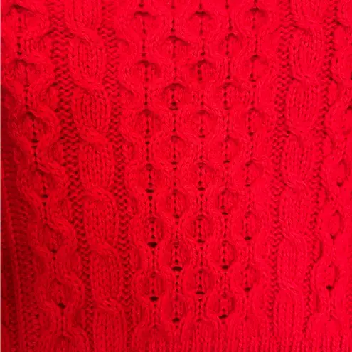 Vintage Kilronan Knitwear Red Aran Wool Cardigan Chunky Cableknit Cottagecore L Size L