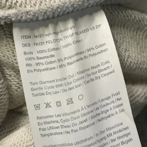 Peloton  Women’s Gray 1/2 Zip TWGF Relaxed Fit Long Sleeve Pullover Hoodie Size M