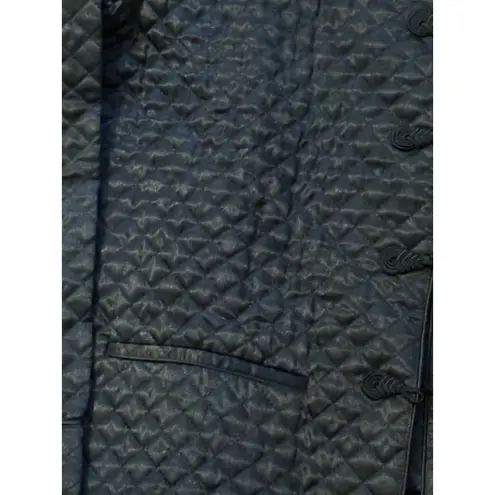 Carole Little Intimates Black Quilted Mandarin Jacket XL Frog Closures NWT
