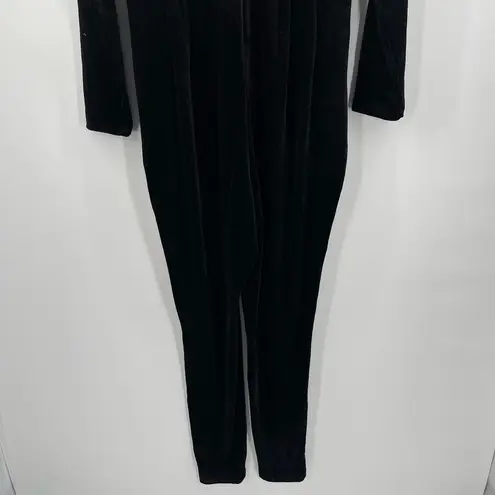 Eloquii  Jumpsuit Size 18 Plus Curvy Catsuit Velvet NWT Black Twist Detail Fitted