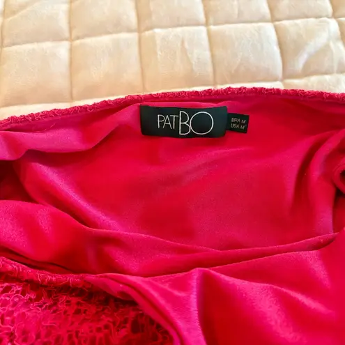 PatBO Cerise/Pink Seashell Cut Out Netted Beach Dress Pink Size M