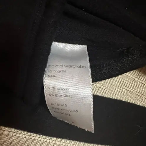 Naked Wardrobe Ruched Long Sleeve Cutout Minidress Bodycon Black Stretch Small