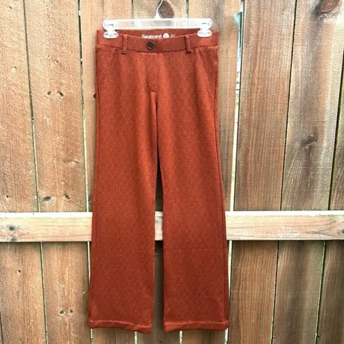 Betabrand Yoga Travel Dress Jacquard Burnt Orange Pants Sz XS Petite