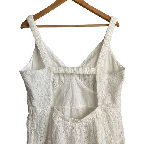 Abercrombie & Fitch  Midi Dress Womens XL White Tiered Eyelet Boho Cottagecore