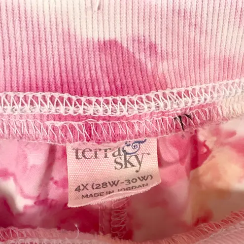 Terra & Sky Terra Sky Plus Size 4X Cargo Shorts Handmade Tie Dye 28W 30W Hot Pink Peach 953