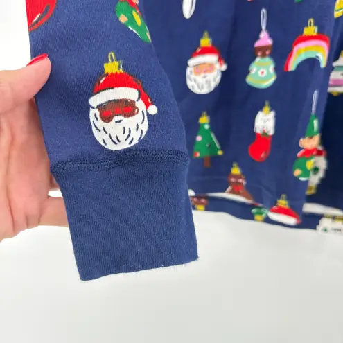 Hanna Andersson Heirloom Ornaments Organic Cotton Long John Pajama Top Small Blue Size undefined