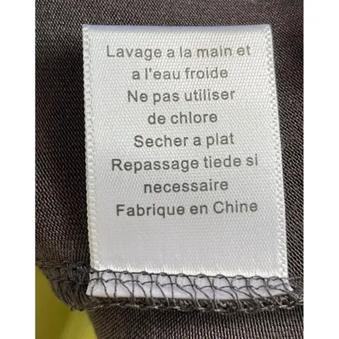 Bordeaux Maxi Dress L Lime Gray Colorblock Sleeveless Soft Jersey Stretch Beach