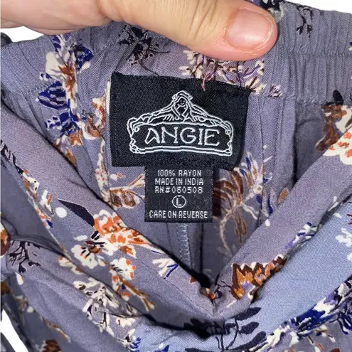 Angie  dusty blue and brown palazzo wrap pants