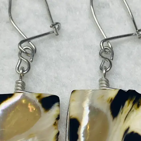 Shell Dangle Drop Pierced Earrings Kidney Wire Style Hook Multiple Color Shades