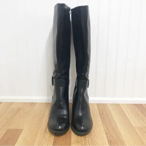 Naturalizer SOUL Black Wide Calf Chunky Heel Boot Knee High Size 6.5 New