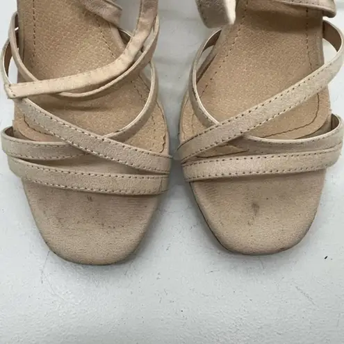 Lulus  beige tan tie up ankle block heel open tie strappy sandals size 7.5 thumbnail 4