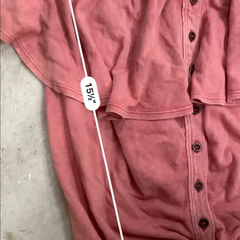 Free People  love letter linen off the shoulder red top