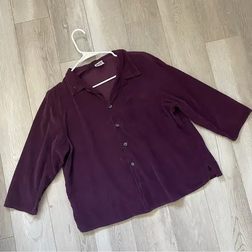CP Shades Shirt corduroy boxy button up womens Purple (small) classic lagenlook