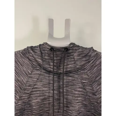 Athleta  Women Size S Grey Heathered Hoodie Thumbholes Zip Pockets‎ Athleisure