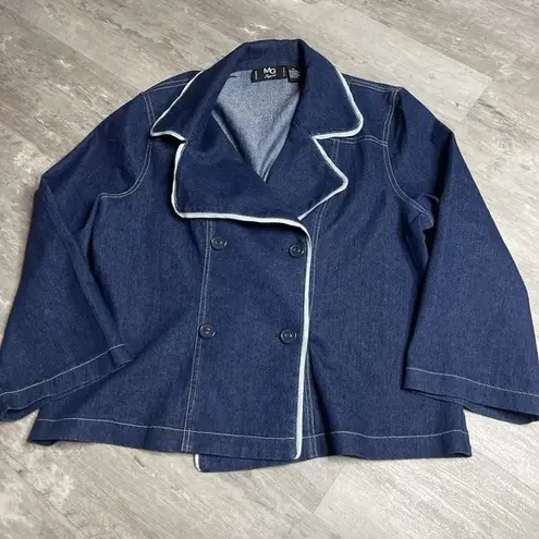Vintage Women's Blazer MG Originals Paris Double Breasted BlueJean Size 14 Z