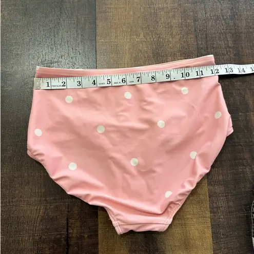 ALBION FIT Pink & White Polka Dot Swimsuit Bottom Size Small
