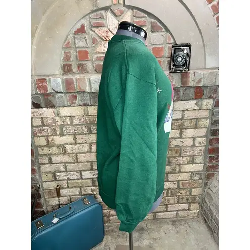 sweatshirt Vintage 1980s appliqué snowmen green red Christmas Size L