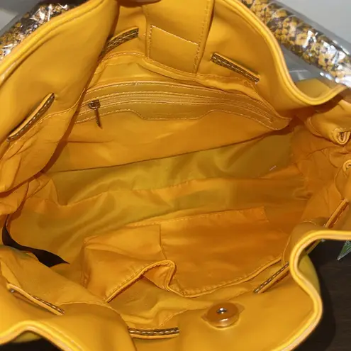 Badgley Mischka NWTs Yellow Buttery Soft Handbag/Crossbody w/Snakeskin Handle