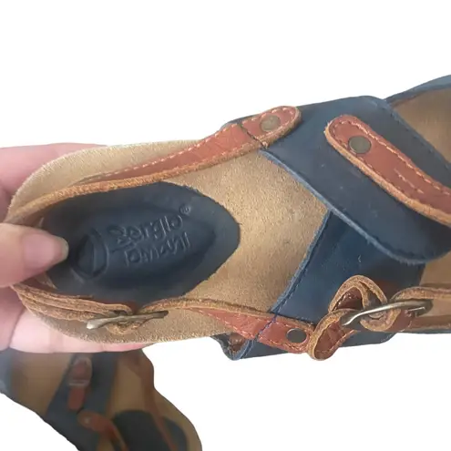 Sergio Tacchini Women's Size EUR 40 US 9 Blue Leather Sling Back Sandals