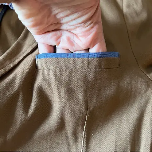 Wall Street Collection Corte Moderno Modern Fit Brown Cotton 2 Button Blazer 6