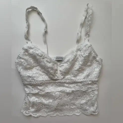 Cosabella NWOT Never Say Never Crop Cami Lace Bralette White Size S