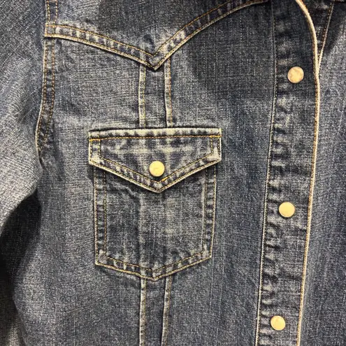 Arizona Jeans Vintage Arizona Jean Company Denim Western Shirt Womens X-Large Long Sleeve