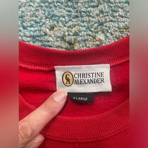 Vintage Christie Alexander San Francisco Marine Club jewel sweatshirt, size XL Red