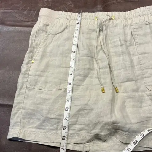 Company Ellen Tracy Linen Blend Skort Beige Drawstring Waist Lined Size S Tan