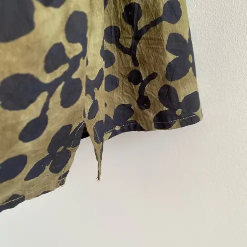Apiece Apart La Lidia Button Front Blouse In Resist Floral Olive Size XL
