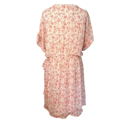 All in Favor Simone Floral Wrap Front Minidress in Multi Animal Peach Women XL - Image 5