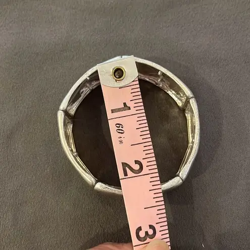 Lia Sophia BOMBAY Retired Stretch Bracelet Silver Matte silvertone stretch brace