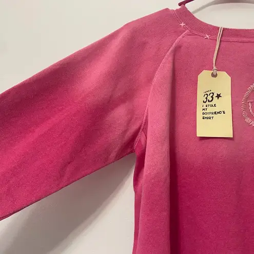 I Stole My Boyfriend's Shirt Women California Smiley Sweatshirt (Color: Pink) Pink