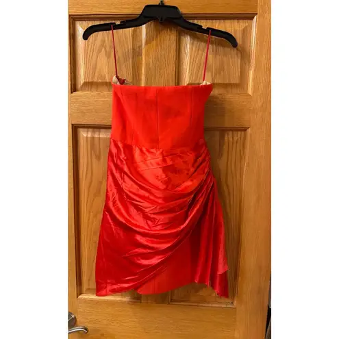 Cinq à Sept Kennith Silk-Trim Mini Dress in Cherry Tomato Women's Sz 6