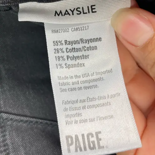 Paige ‎ Faded Mist Black Mayslie Relaxed Cropped Jogger Jean Pants Size 32