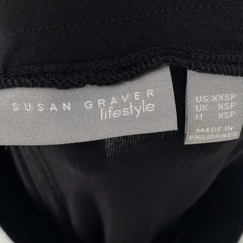 Susan Graver LIFESTYLE Spa Knit Pull On Jogger Pants Black Size XXS Petite