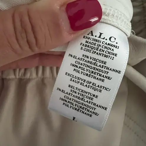 ALC Frank ALC Faux Vegan Leather Ryder Off White Shorts Sz L