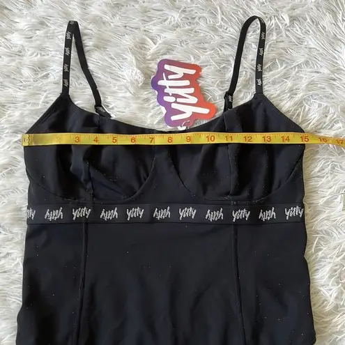 YITTY Spotlight Shaping Demi Cup Thong Bodysuit in Shimmered iconic black Large