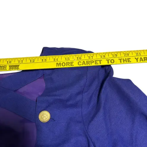 Geary Roark Kamisato Linen Dress Open Back Gold Button Detail Size 14* Blue