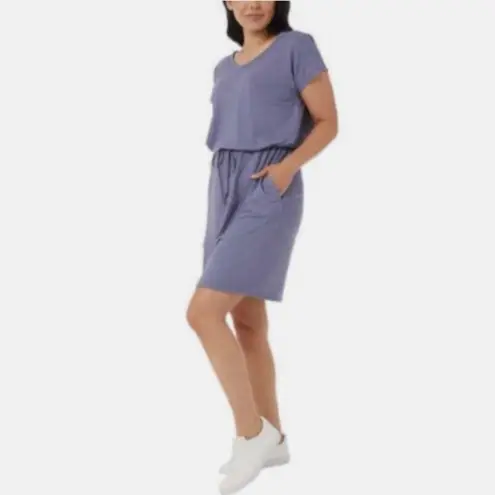 32 Degrees Heat 32 Degrees Cool Heather Ash Blue Soft Lux Elastic Waist Casual Dress Size S