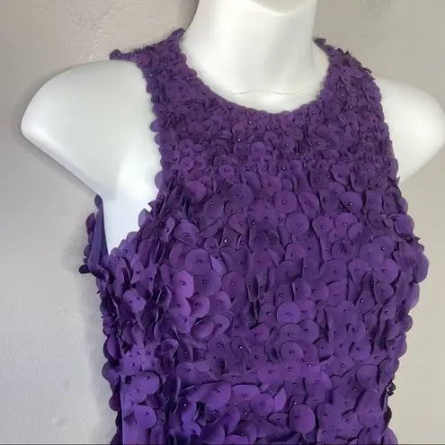 THEIA Flower Petal Dress Size 4 Beaded Fairytale Party Event Date Formal Wedding Purple