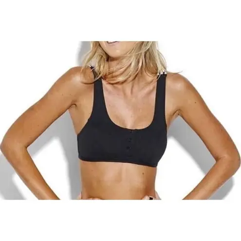 Seafolly New. 3 snap black scoop bikini set. Size USA 6. Retails $174