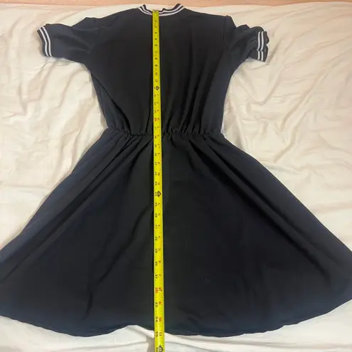 New Kawaii Navy Blue Button Up School Girl Short Sleeve Dress Size M