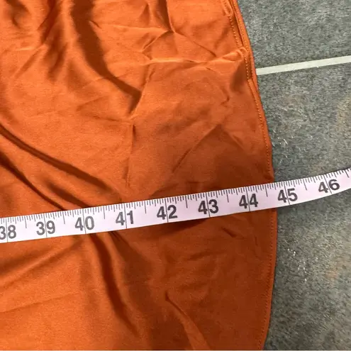 Baltic Born NEW Poppy Satin Midi Dress Short Sleeve Front Tie Rust Orange XXL