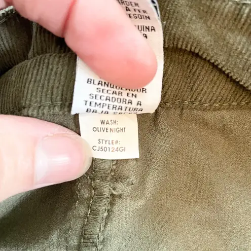 RE Generation Corduroy Mini Skirt Olive Green Button Front A