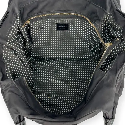 Kate Spade  | Stevie Black Nylon Patent Leather Zip Tote Shoulder Diaper Bag