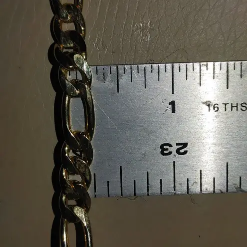 Mens 18K Gold Plated Figaro Chain Necklace 20 Inches Lobster Clasp Quarter Inch