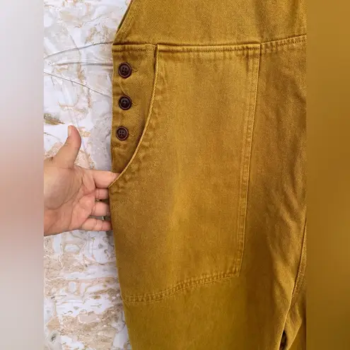 Alex Mill Womens Ollie Jumpsuit Sleeveless Cropped Denim Golden Khaki NWT XL Tan