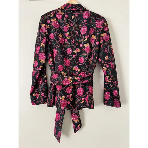 Diane Von Furstenberg NWT DFV Diane Von Furstenburg Silk Assets Blazer Jacket Moody Dark Romance Med