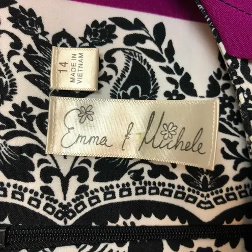 Emma & Michele Emma and Michelle 14 black sheath dress with magenta inset