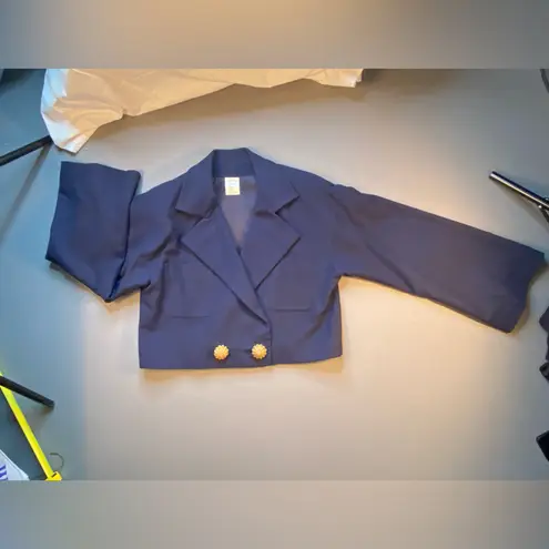 Perry Ellis Vintage , Cropped Wool Double Breasted Jacket, Size 10